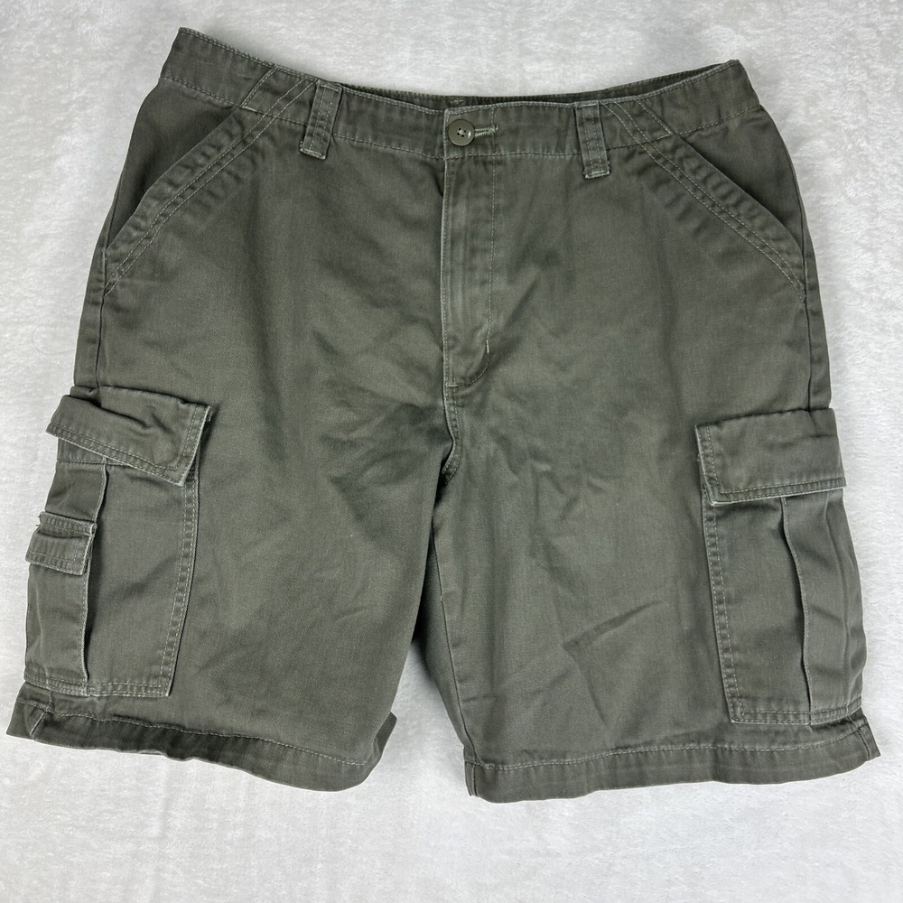 Timberland Men's Size 36 Green Chino 10" Outdoor Hiking Cargo Shorts Stratham